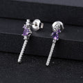 Secret Garden Elegant Luxury Amethyst Earrings in 925 Sterling Silver