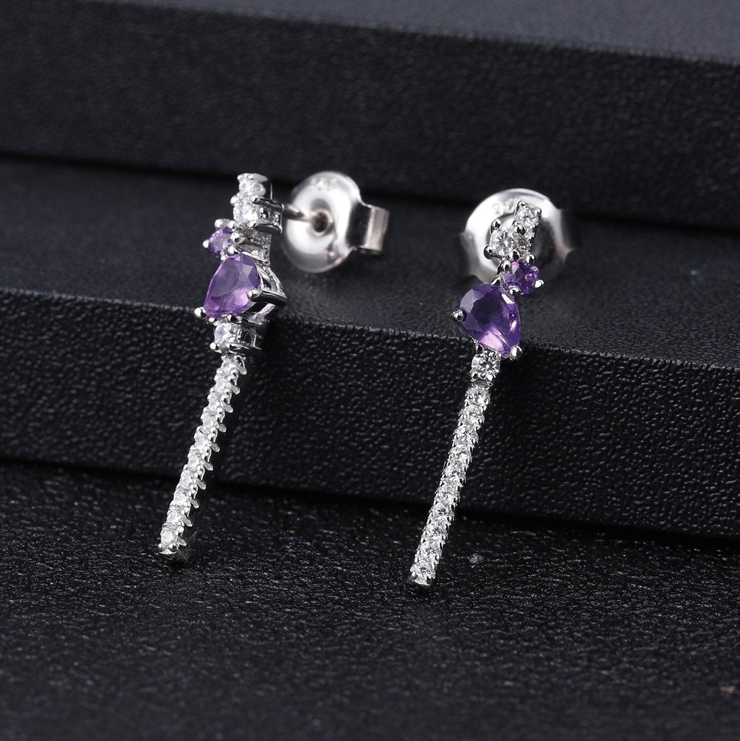 Secret Garden Elegant Luxury Amethyst Earrings in 925 Sterling Silver