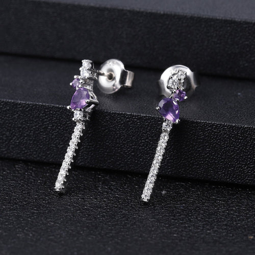 Secret Garden Elegant Luxury Amethyst Earrings in 925 Sterling Silver