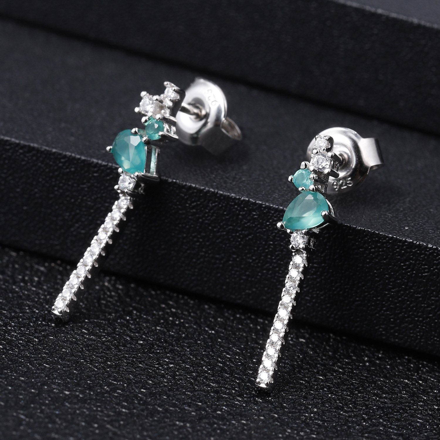 Side profile of the Amethyst earrings