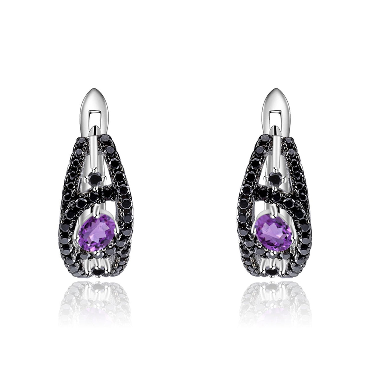 Secret Garden Elegant Luxury Amethyst Earrings in 925 Sterling Silver