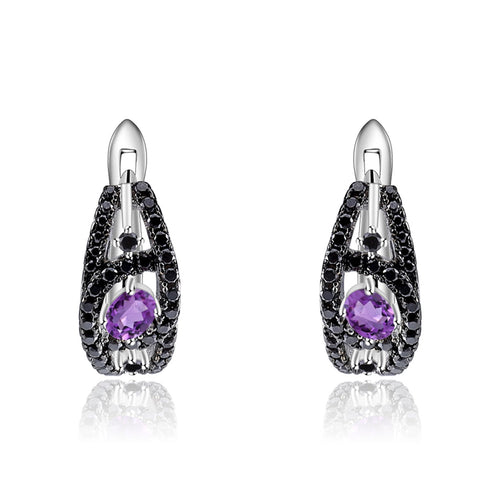Secret Garden Elegant Luxury Amethyst Earrings in 925 Sterling Silver