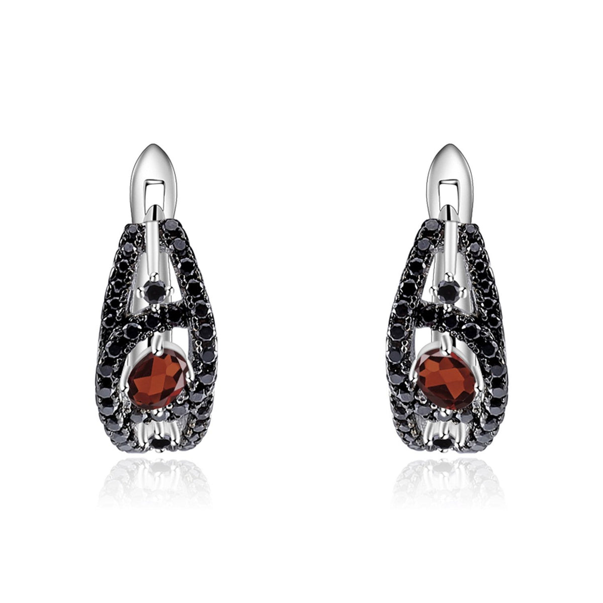 Side profile of the Amethyst earrings