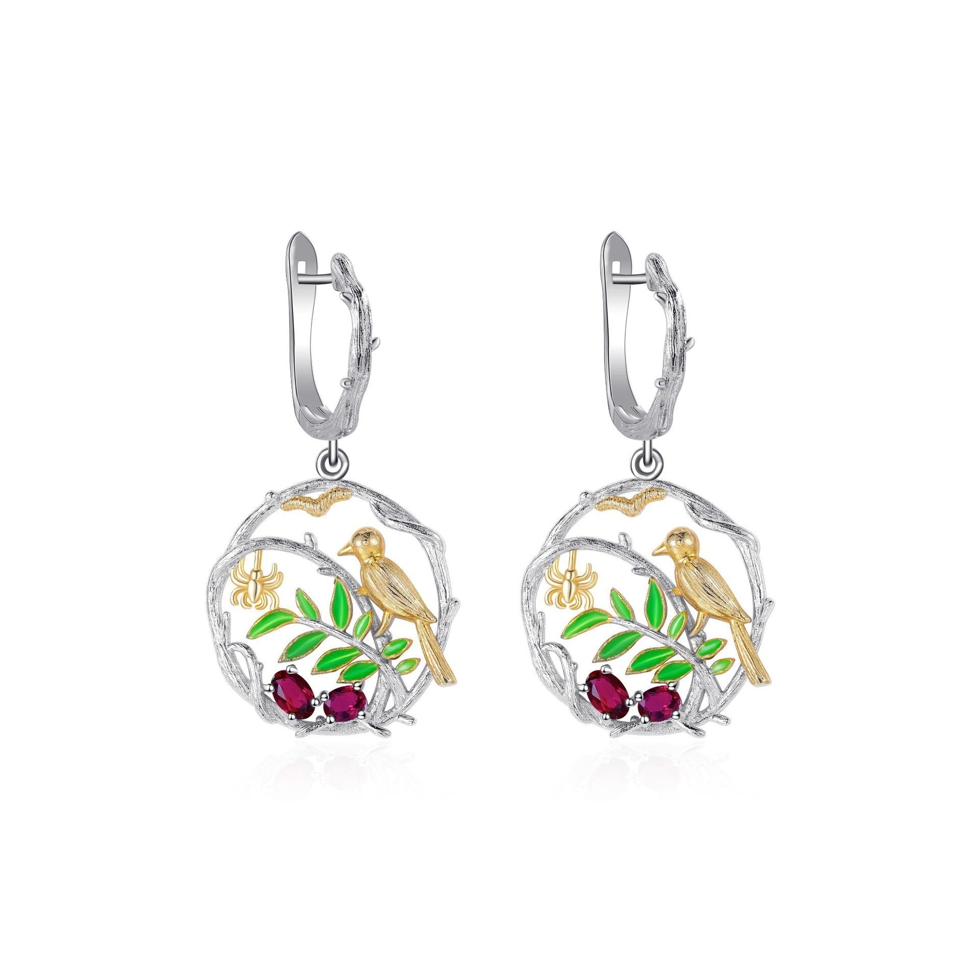 Close-up of the Natural Gemstone setting on these earrings