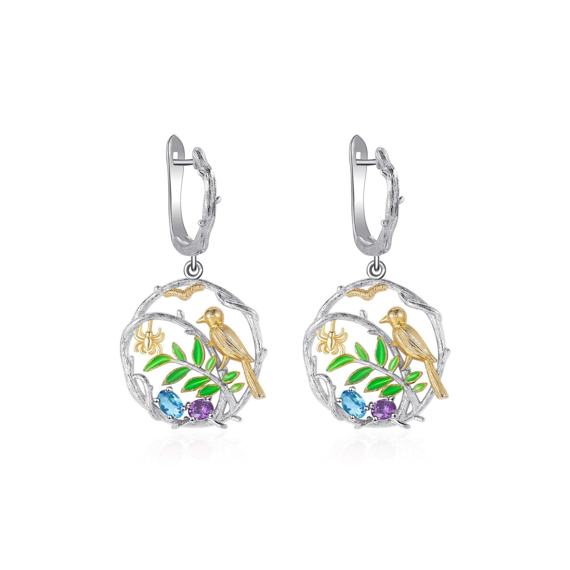 Side profile of the Natural Gemstone earrings