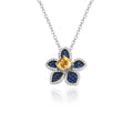 Secret Garden Designer Nature-Inspired Floral Topaz Necklace in 925 Sterling Silver