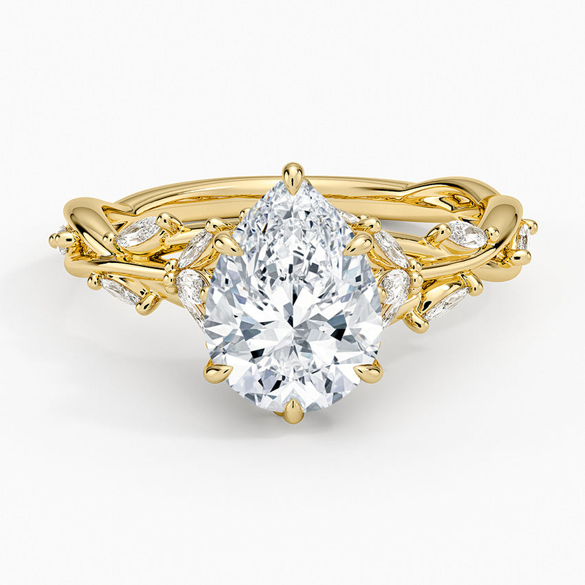 2ct / 2.18ct Pink Lab-Grown Diamond Floral Ring 925 Sterling Silver - Close Up