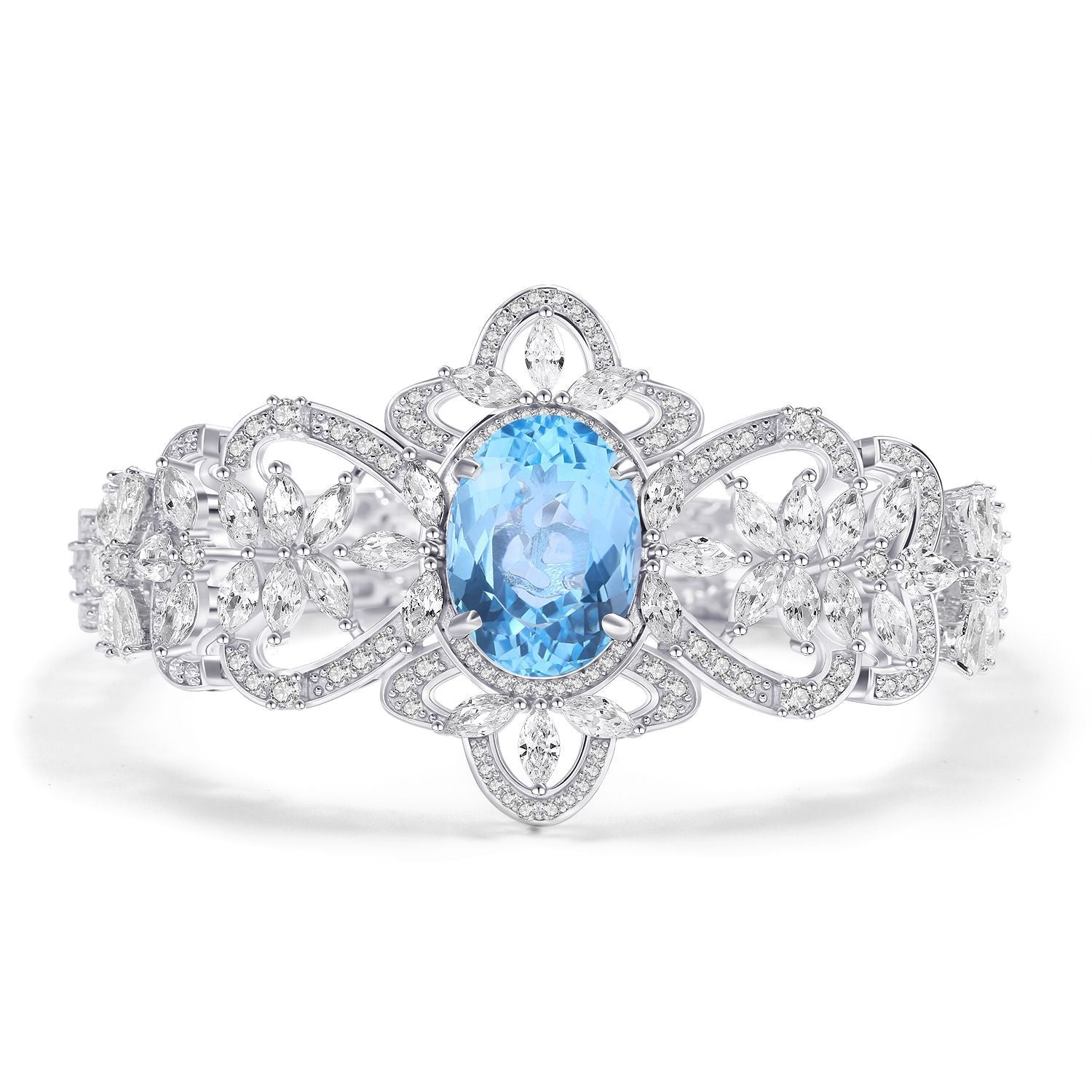 Topaz Starlight Bracelet 925 Sterling Silver (side profile view)