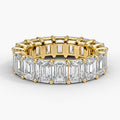Emerald Cut Moissanite Ring 9K/10K/14K/18K Gold - Front View
