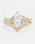 Marquise Moissanite Stacking Ring Set 925 Sterling Silver with Certificate