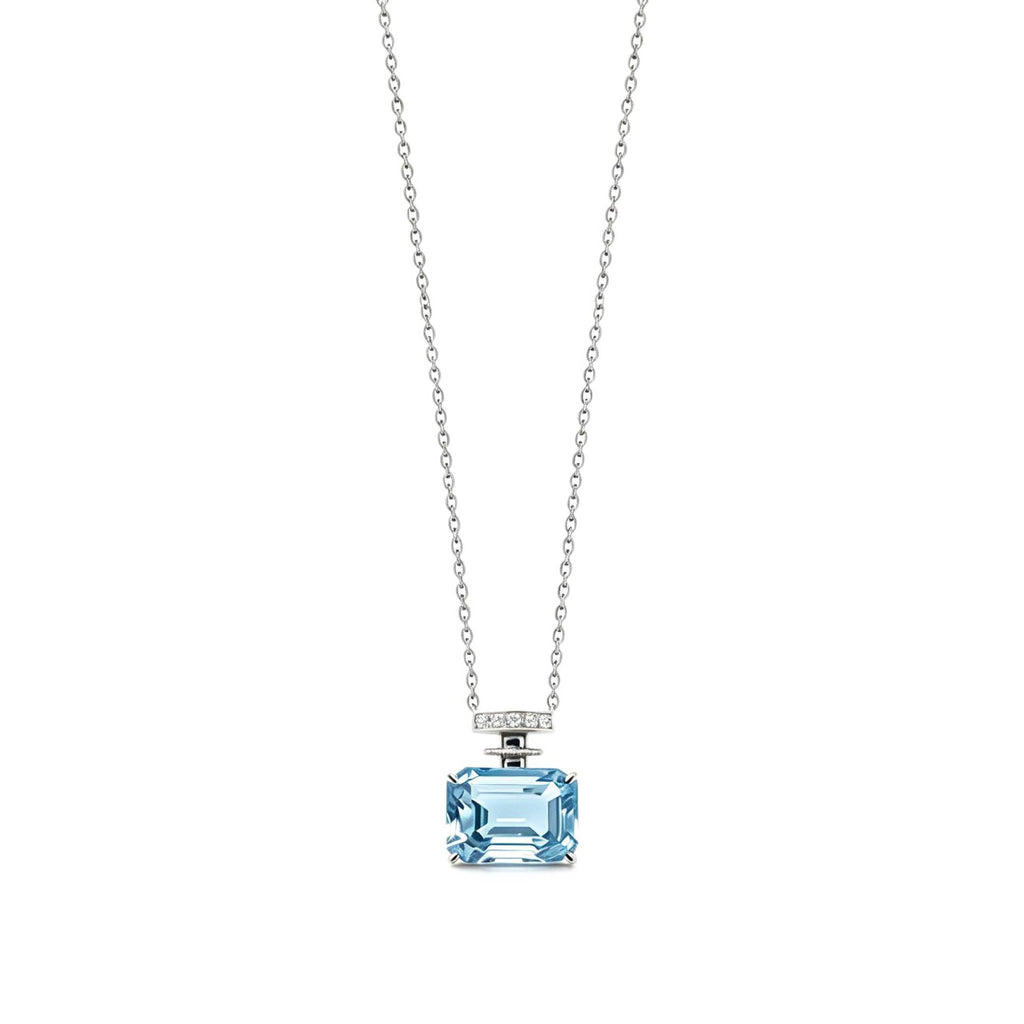 Lab-Grown Padparadscha Perfume Bottle Pendant Necklace 925 Sterling Silver