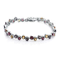 Gemstones Designer Bracelet 925 Sterling Silver (side profile view)