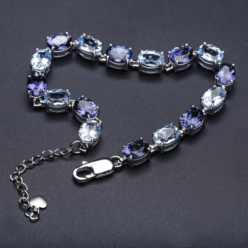 Topaz Luxury Bracelet 925 Sterling Silver (wearing effect view)
