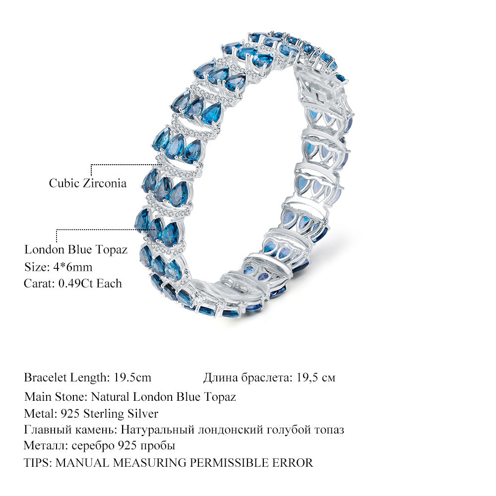 Topaz Multi-Stone Bracelet 925 Sterling Silver (side profile view)