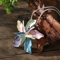 Enamel Double-layer Three-dimensional Five-petal Flower Short Pendant Eco-friendly Zinc Alloy Oil-dripping Flower Collarbone Chain
