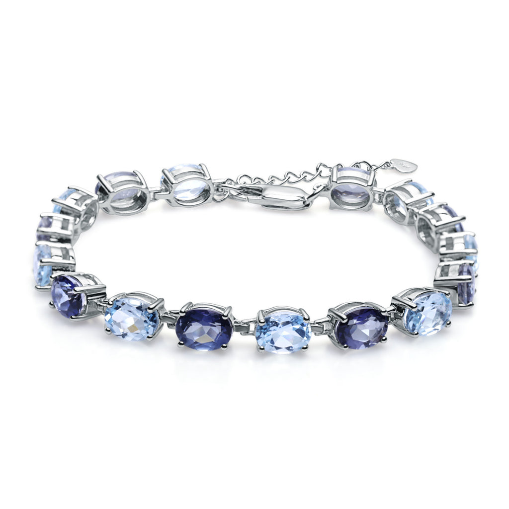 Topaz Luxury Bracelet 925 Sterling Silver (side profile view)