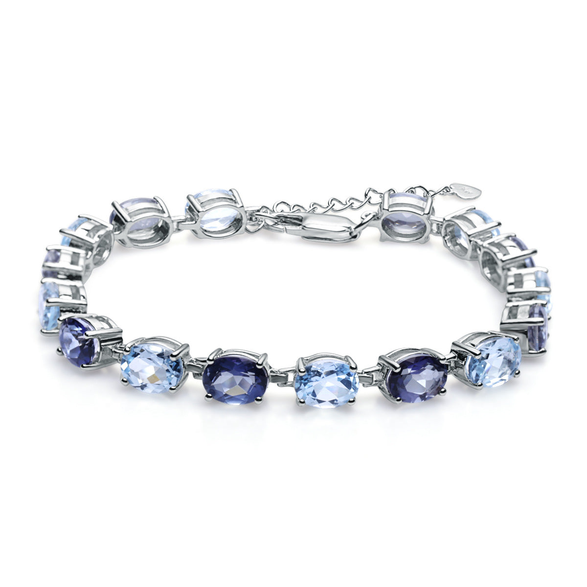 Topaz Luxury Bracelet 925 Sterling Silver (side profile view)