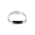 Black Onyx 7*40mm Bracelet 925 Sterling Silver (side profile view)