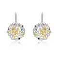 Natural Gemstone Bird Earrings 925 Sterling Silver (wearing effect view)