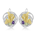 Natural Gemstone Nature-Inspired Earrings 925 Sterling Silver