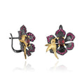 Amethyst Birds & Blossoms Earrings 925 Sterling Silver