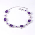 Amethyst Designer Bracelet 925 Sterling Silver (side profile view)