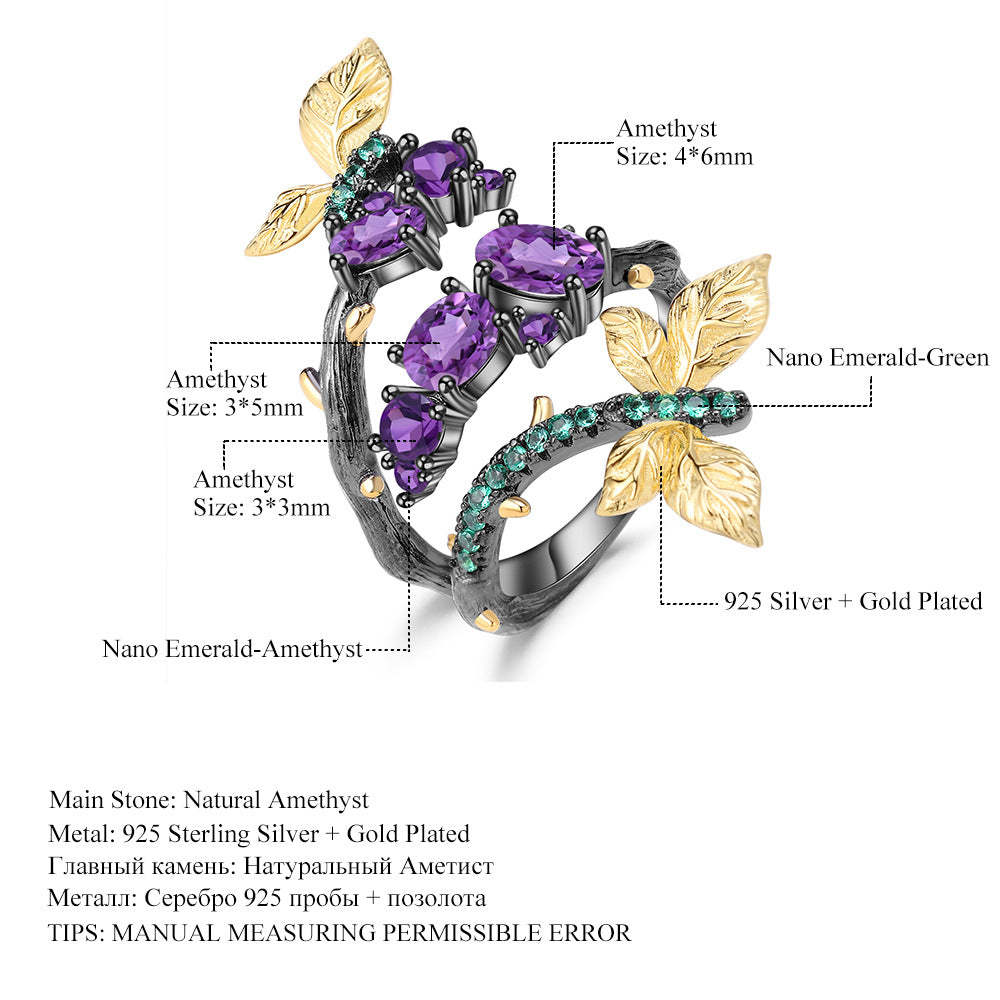 Natural Gemstone Ring worn for scale and styling reference