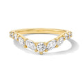 Marquise Moissanite V-Shape Ring 925 Sterling Silver 18K Gold Plated