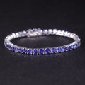 Lab-Grown Gemstones 3/4mm Tennis Bracelet 925 Sterling Silver (side profile view)