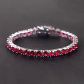 3/4/5mm Lab-Grown Ruby Tennis Bracelet 925 Sterling Silver