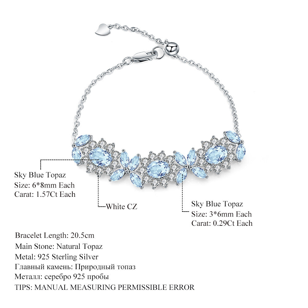 Topaz Designer Bracelet 925 Sterling Silver (wearing effect view)
