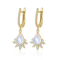 Natural Moonstone Drop Earrings 925 Sterling Silver