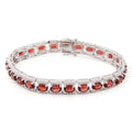 925 Sterling Silver Topaz & Garnet Bracelet