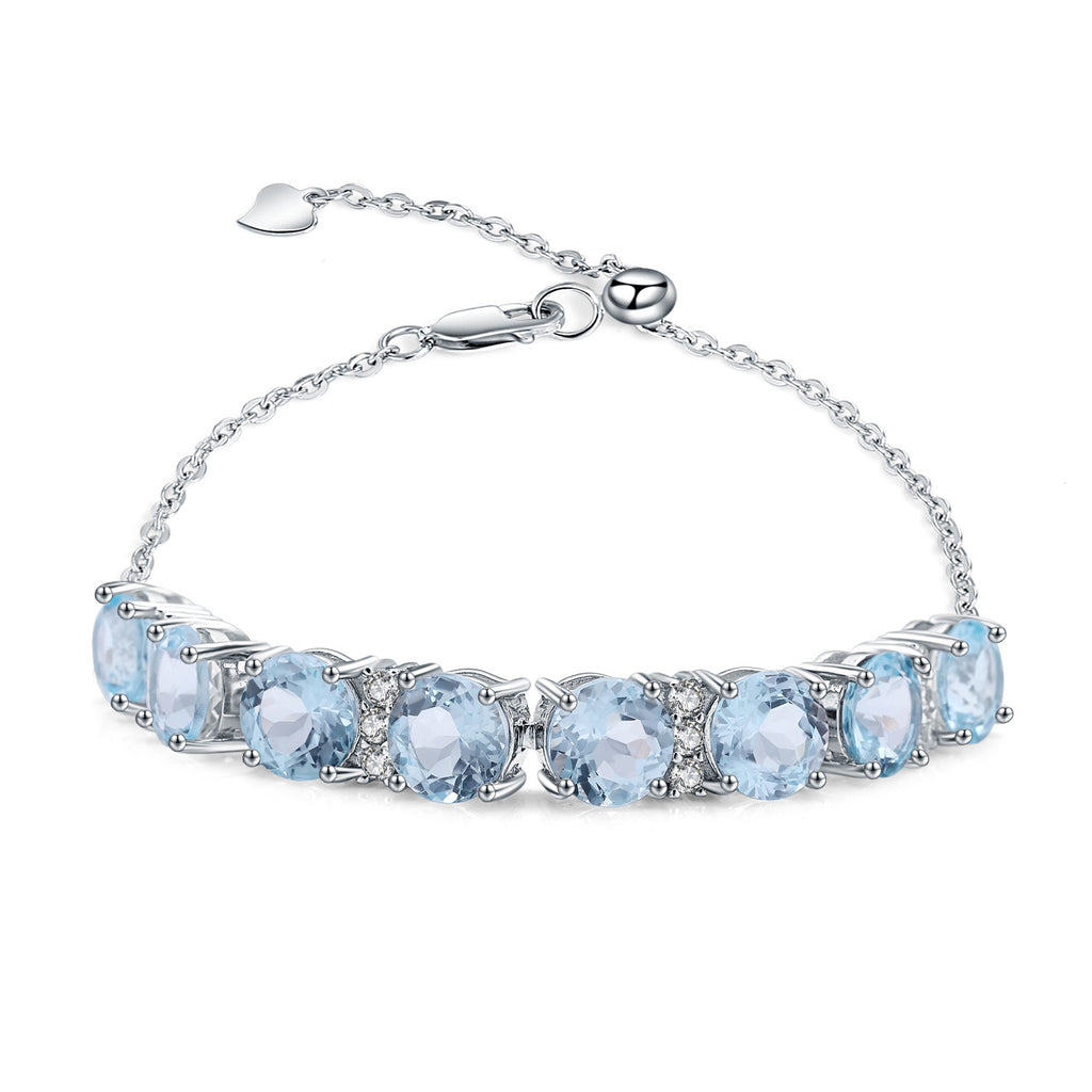 Topaz Elegant Bracelet 925 Sterling Silver (side profile view)