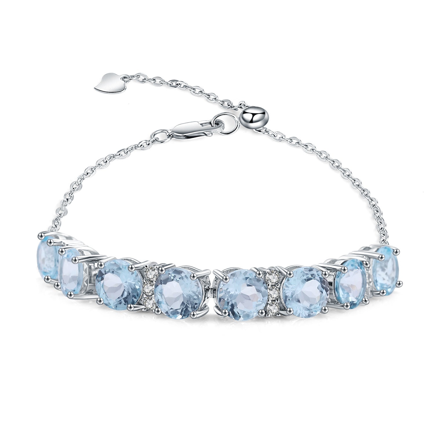 Topaz Elegant Bracelet 925 Sterling Silver (side profile view)