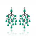 Green Agate Willow Earrings 925 Sterling Silver
