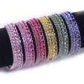 Lab-Grown Blue Sapphire 3/4/5mm Tennis Bracelet 925 Sterling Silver (side profile view)