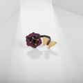 Amethyst Butterfly Adjustable Ring 925 Sterling Silver (wearing effect view)