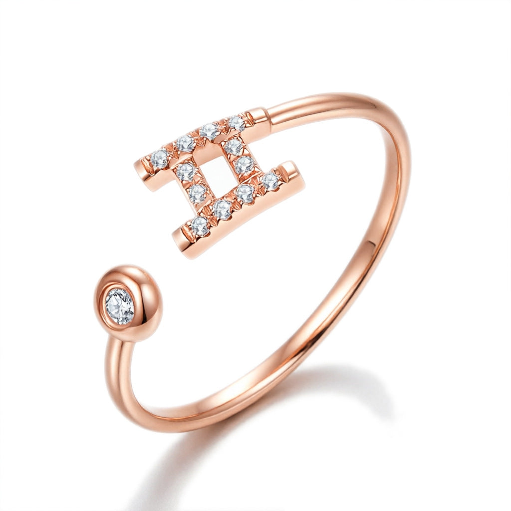 Back view of the 2ct Moissanite ring showing clasp and hallmark