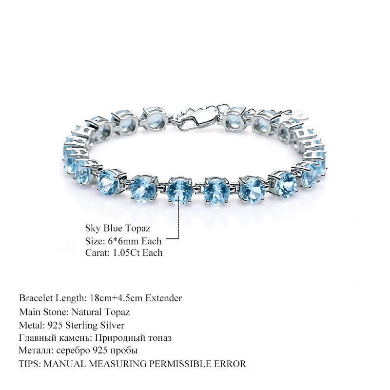 Topaz Bracelet 925 Sterling Silver