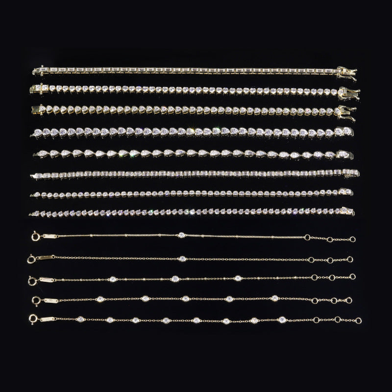 0.35ct Pear Cut Moissanite Tennis Bracelet 9K/10K/14K/18K Gold