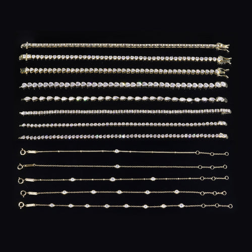 0.35ct Pear Cut Moissanite Tennis Bracelet 9K/10K/14K/18K Gold