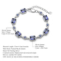 Natural Gemstone Designer Bracelet 925 Sterling Silver (side profile view)