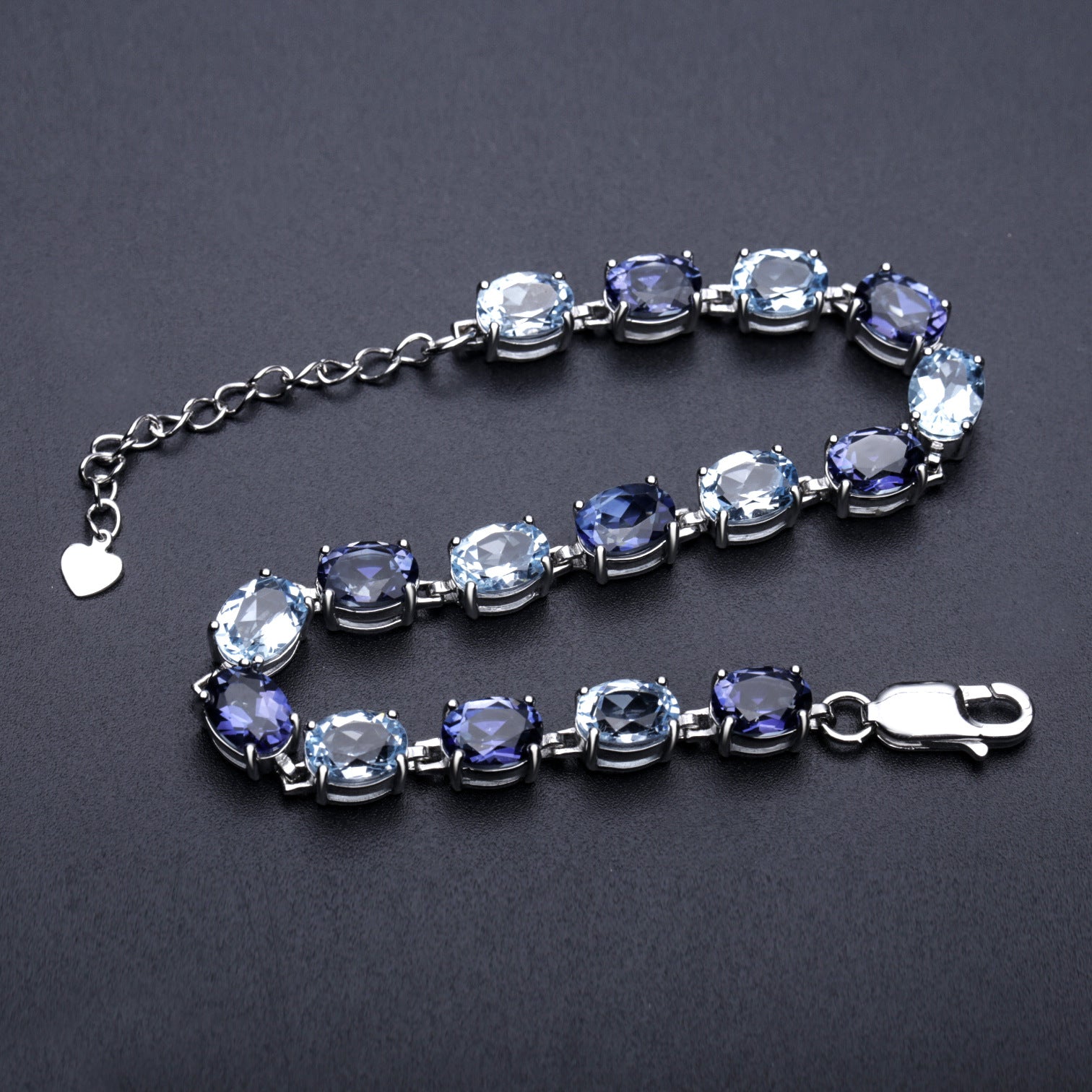 Topaz Luxury Bracelet 925 Sterling Silver (gemstone setting detail)