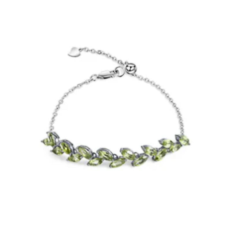Peridot Willow Bracelet 925 Sterling Silver (side profile view)
