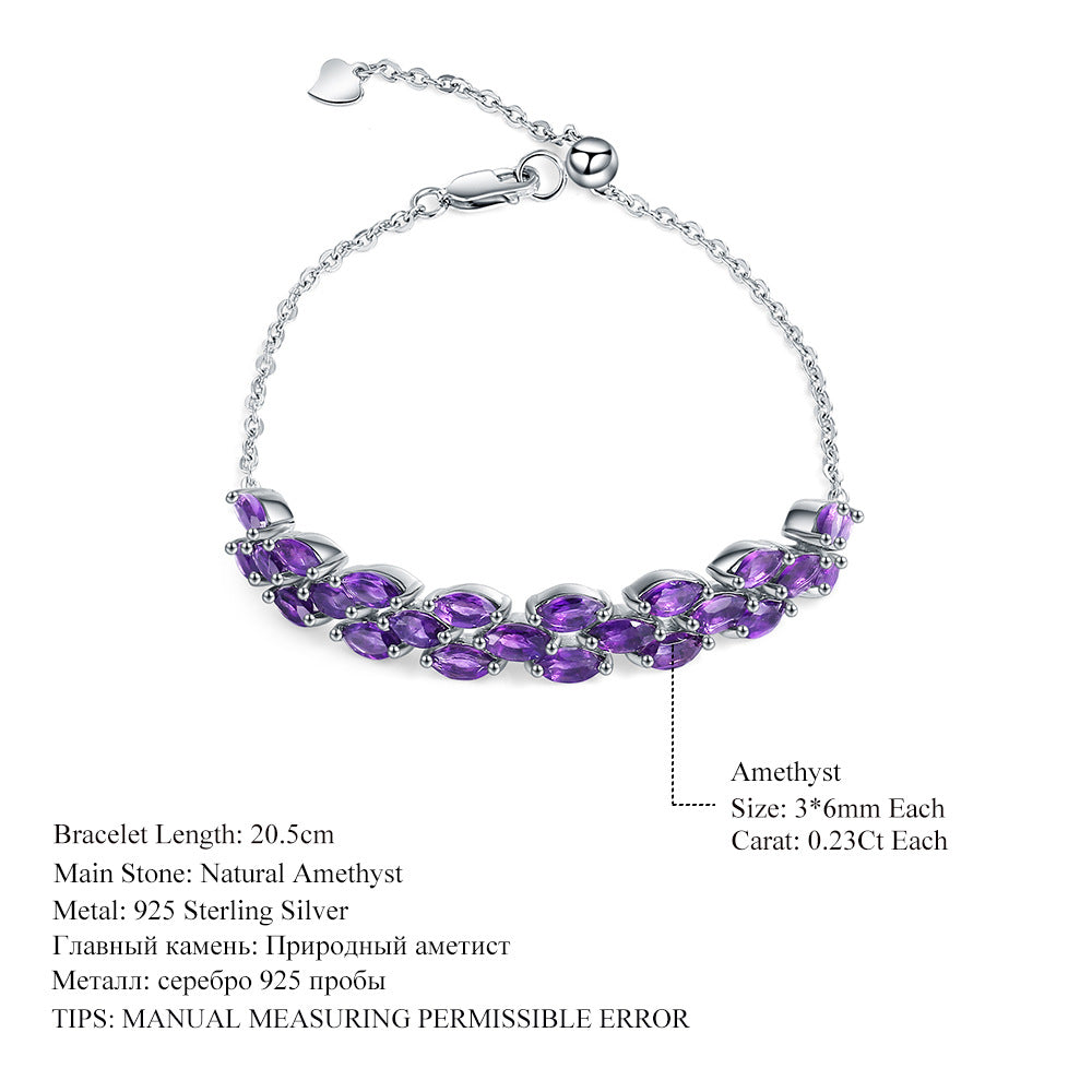 Amethyst Designer Bracelet 925 Sterling Silver