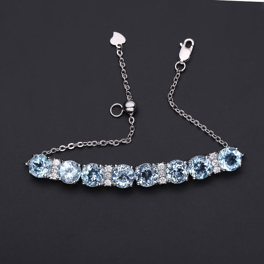 Topaz Elegant Bracelet 925 Sterling Silver (gemstone setting detail)
