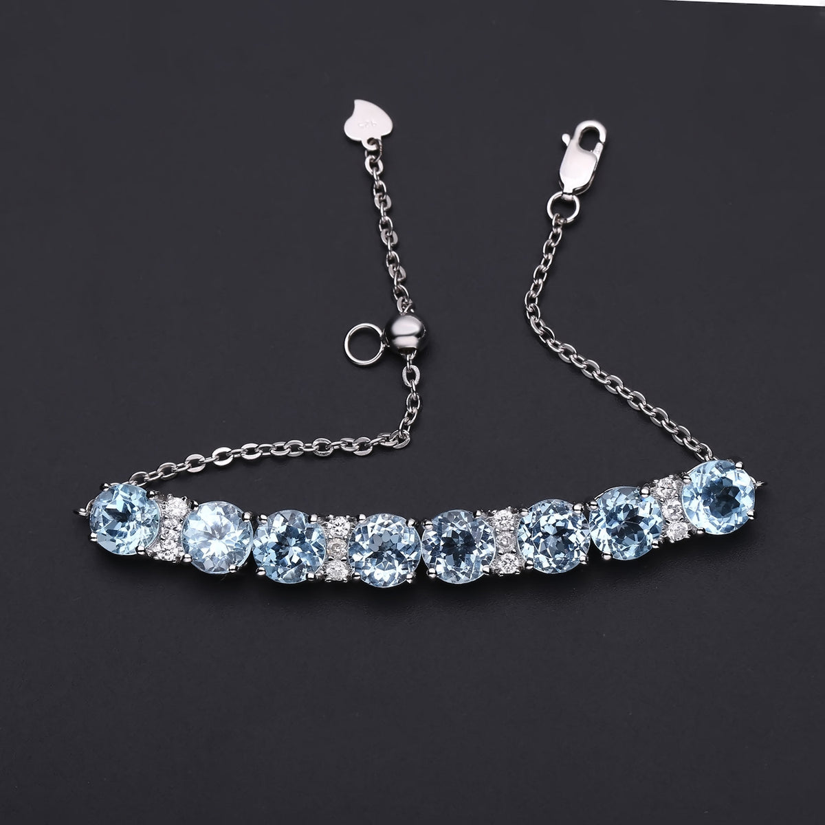 Topaz Elegant Bracelet 925 Sterling Silver (gemstone setting detail)