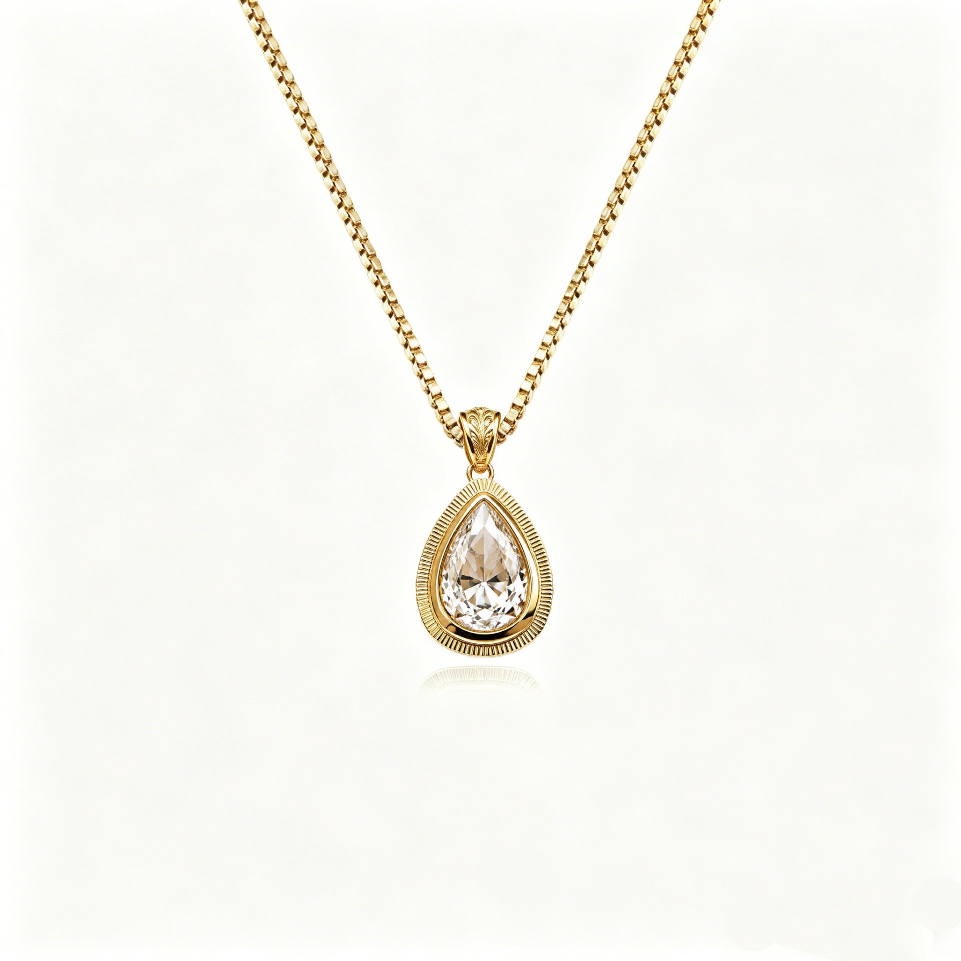 Vintage Moissanite Pendant Necklace 925 Sterling Silver 3ct/5ct - Teardrop Pendant