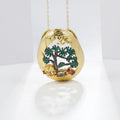 Multicolor Natural Gemstones Nature-Inspired Pendant 925 Sterling Silver (design detail close-up)